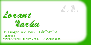 lorant marku business card